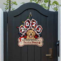 This House Believes In Santa Paws - Personalized Wood Sign
