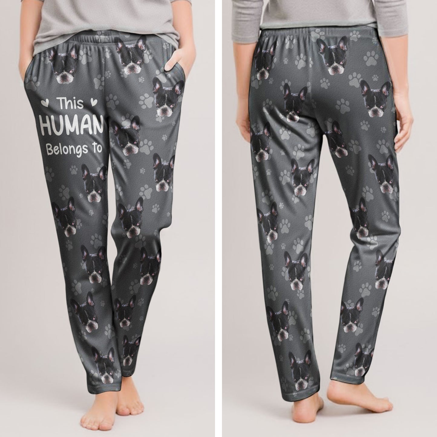 This Human Belongs To - Personalized Photo Sweatpants, Lounge Pants With Pockets