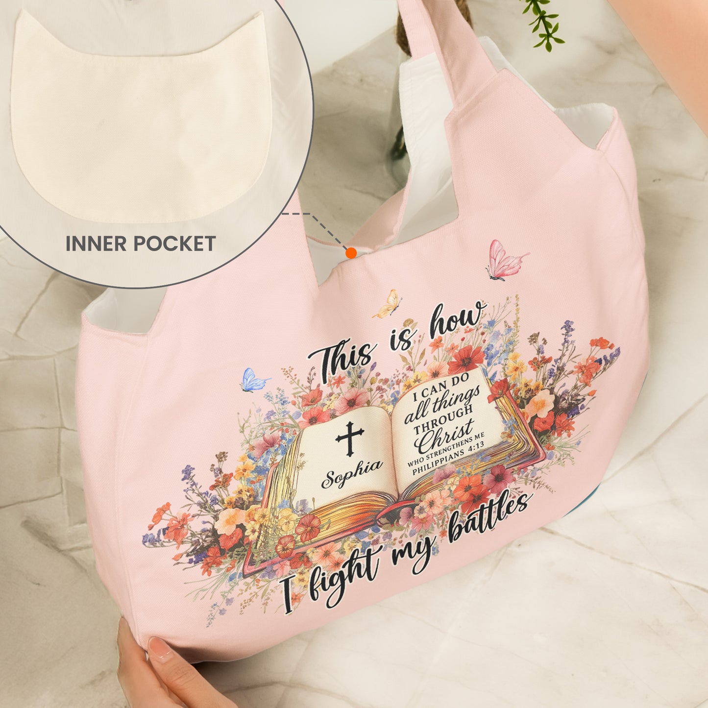 This Is How I Fight My Battles - Personalized Round Tote Bag
