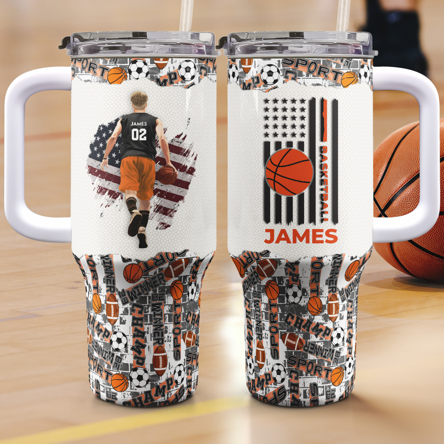 This Is My Basketball Tumbler - Personalized 40oz Tumbler With Straw