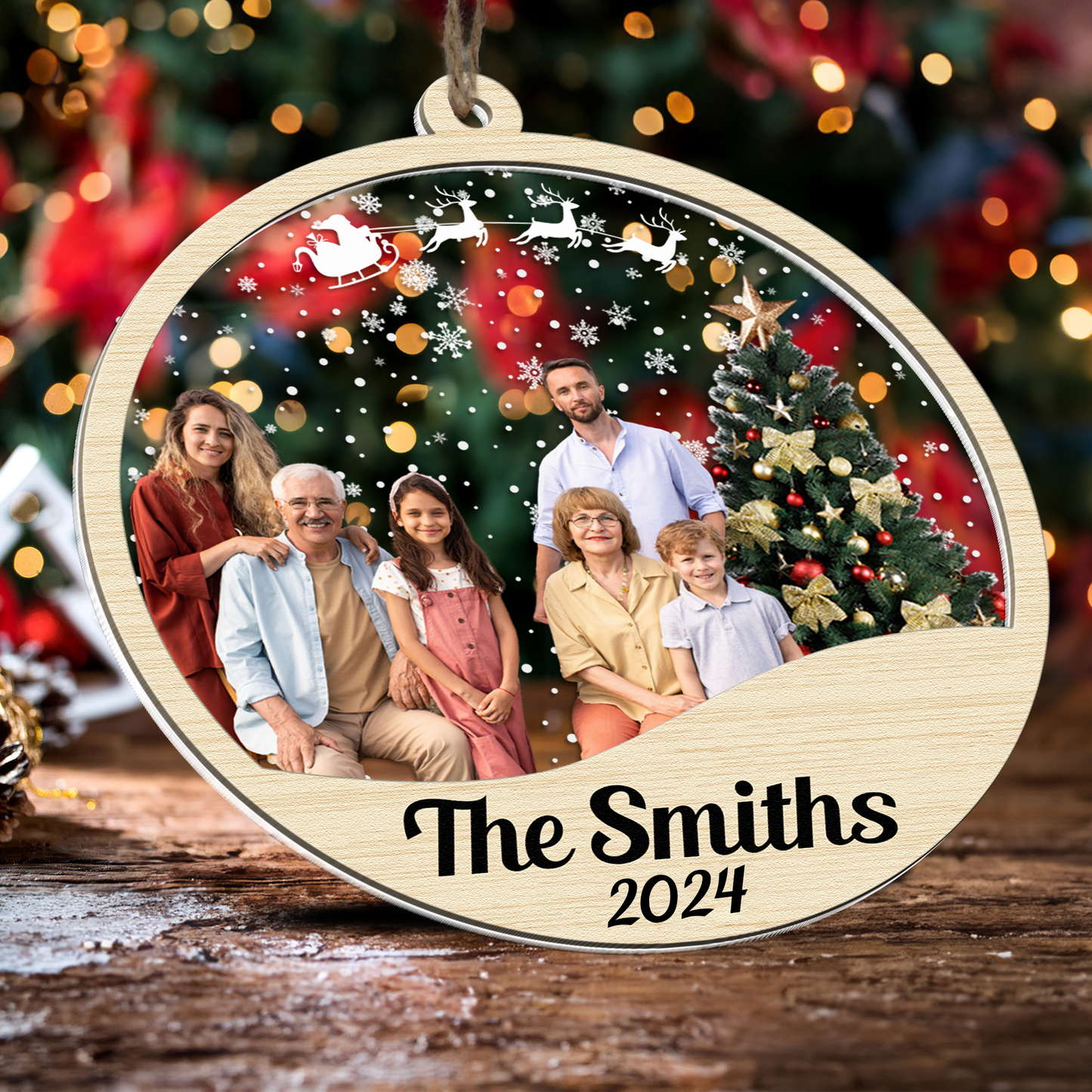 This Is My Big Family - Personalized Photo Wood And Acrylic Ornament