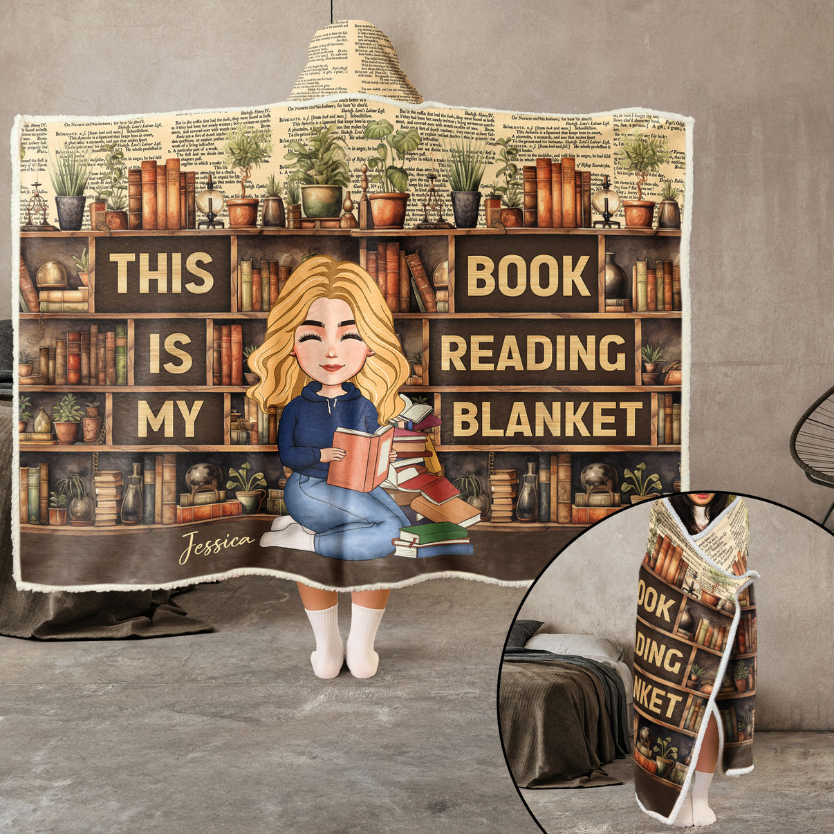 Personalized Book Girl Blanket Hoodie - Gift Idea For Book Lovers - A Book Is Not Just A Book main image 0