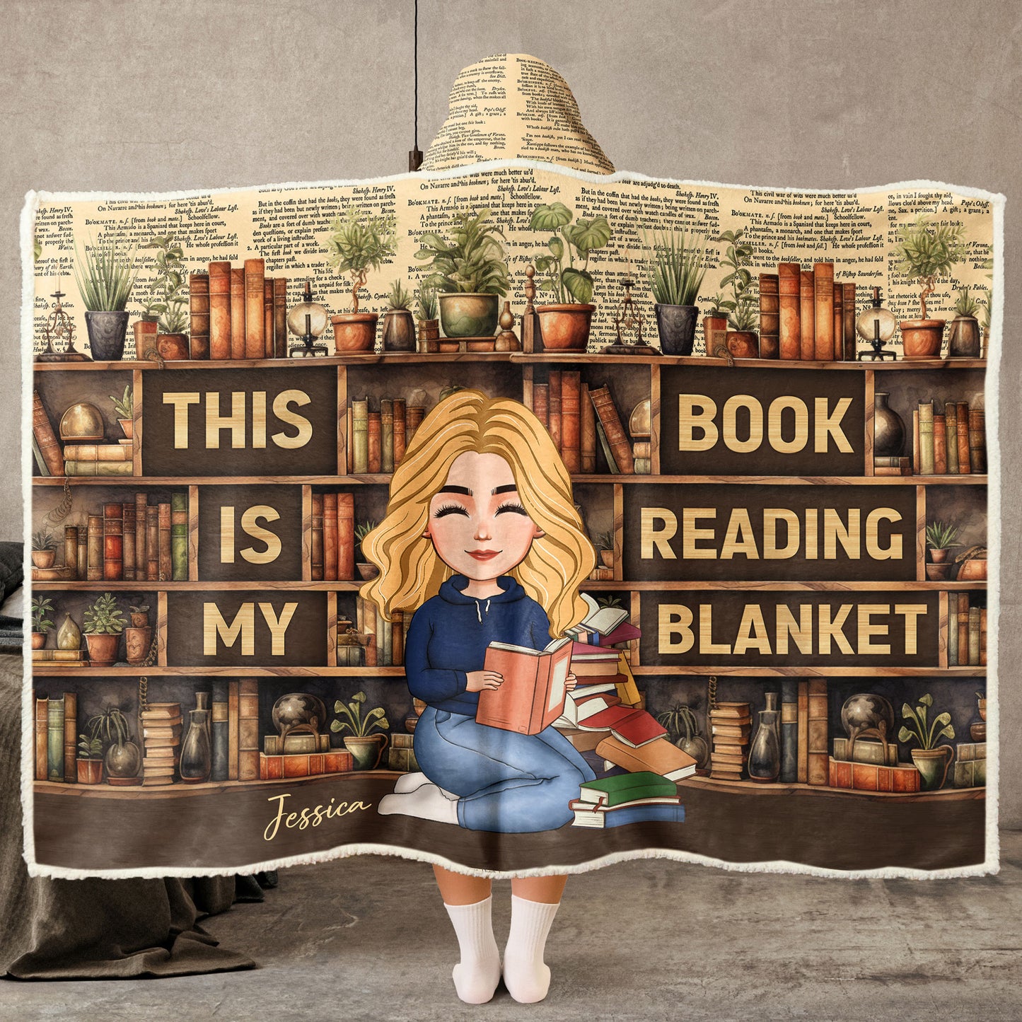 This Is My Book Reading Blanket - Personalized Wearable Blanket Hoodie