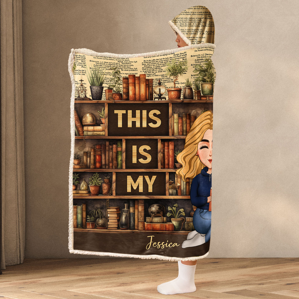 Personalized Book Girl Blanket Hoodie - Gift Idea For Book Lovers - A Book Is Not Just A Book main image 1