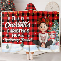 This Is My Christmas Movie Watching Blanket - Personalized Wearable Blanket Hoodie