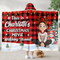 This Is My Christmas Movie Watching Blanket - Personalized Wearable Blanket Hoodie