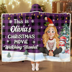 This Is My Christmas Movie Watching Blanket - Personalized Wearable Blanket Hoodie