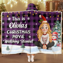 This Is My Christmas Movie Watching Blanket - Personalized Wearable Blanket Hoodie