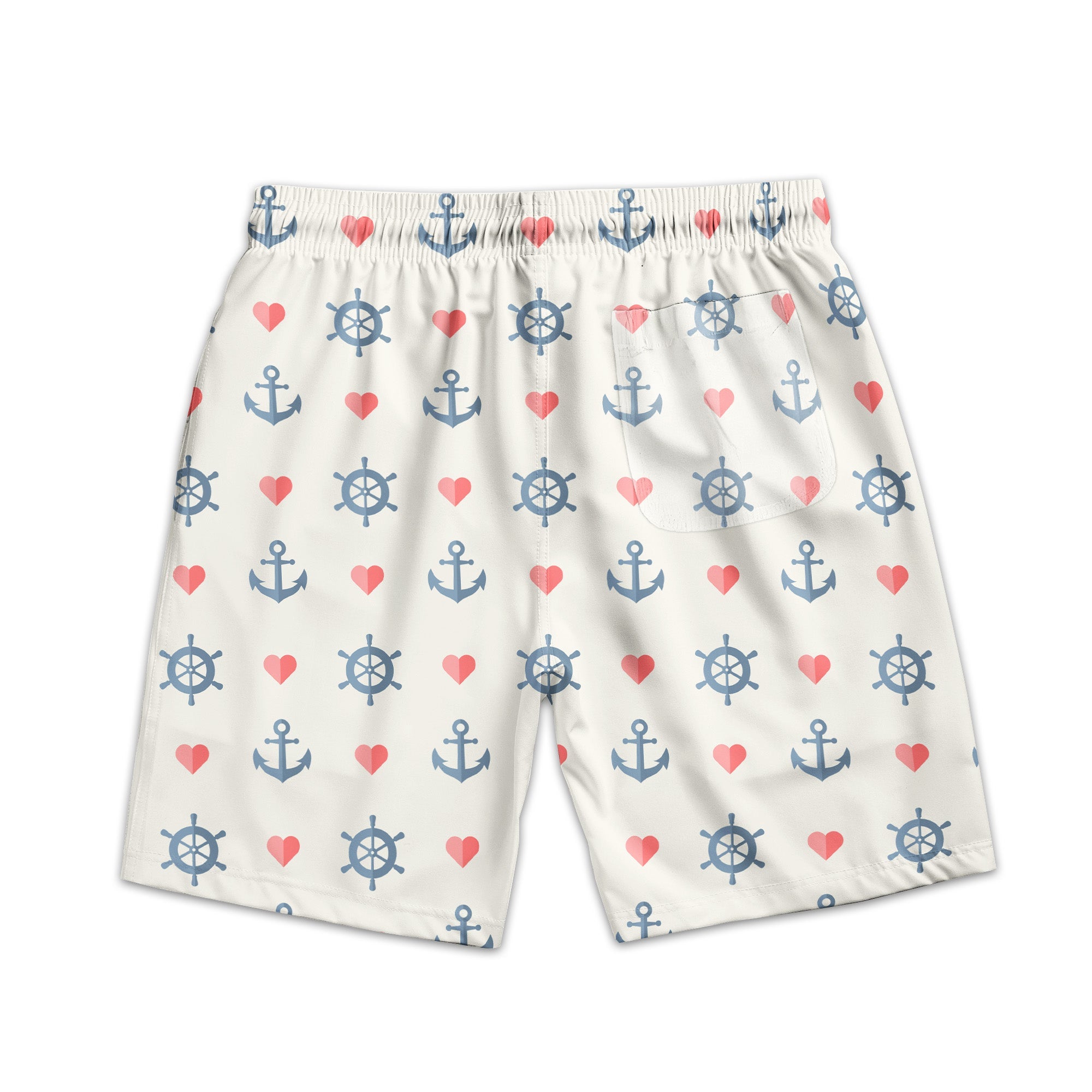 This Is My Guy With Marine Pattern - Personalized Photo Men's Beach Shorts