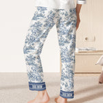 This Is My Pawjama Dog Mom Toile De Jouy - Personalized Satin Pajama Set