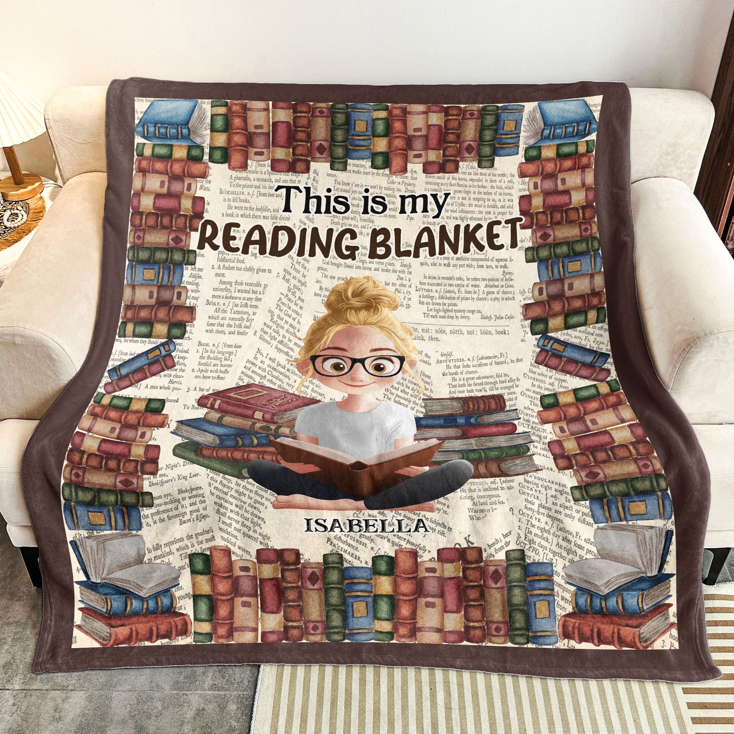 This Is My Reading Blanket - Personalized Blanket
