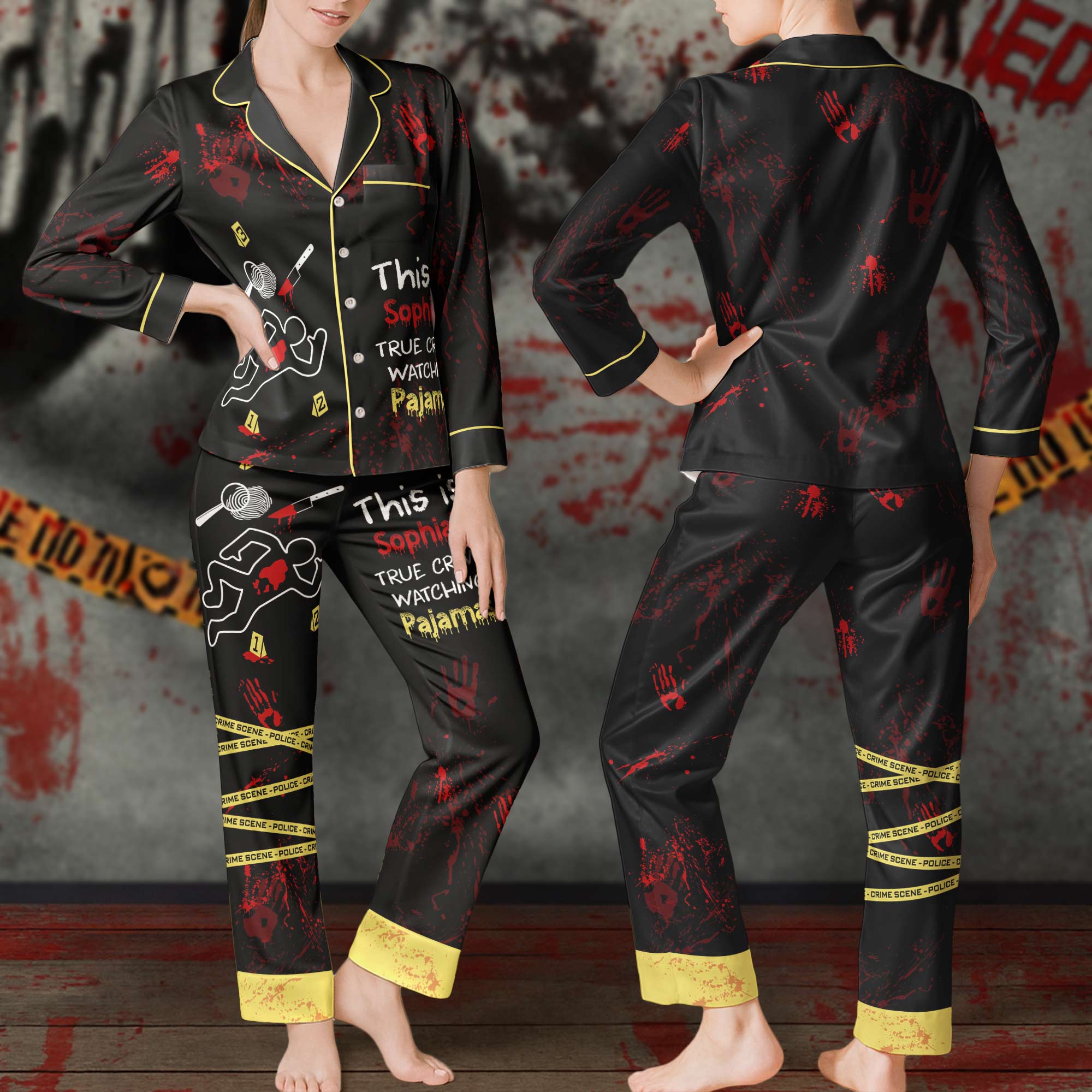 This Is My True Crime Watching Pajamas - Personalized Satin Pajama Set