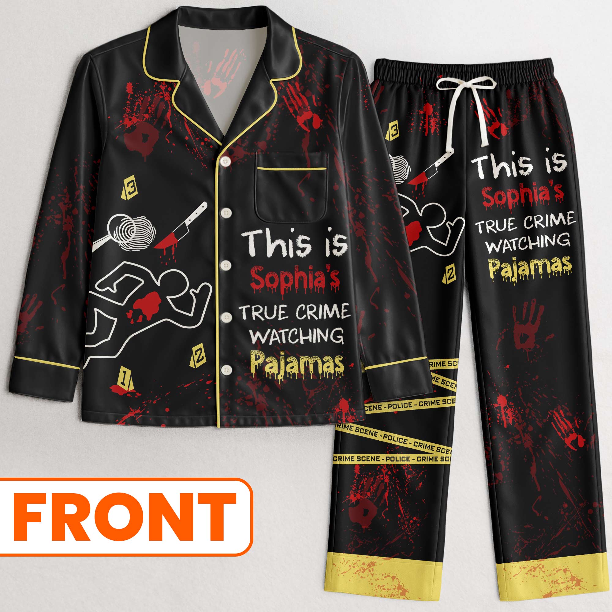 This Is My True Crime Watching Pajamas - Personalized Satin Pajama Set