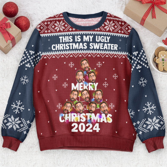 This Is My Ugly Christmas Sweater - Christmas Tree - Personalized Photo Ugly Sweater