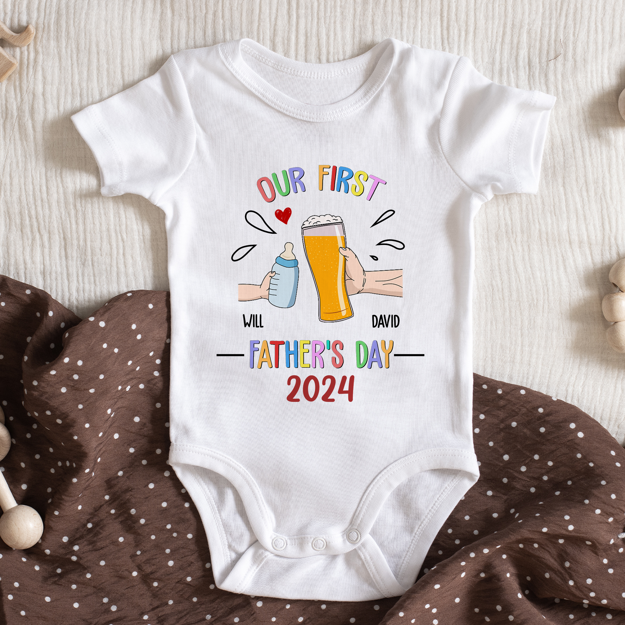 This Is Our First Father's Day - Personalized Baby Onesie