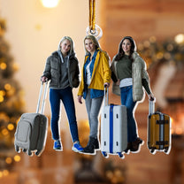 Travel Gifts For Bestie Friend Group - Personalized Acrylic Photo Ornament