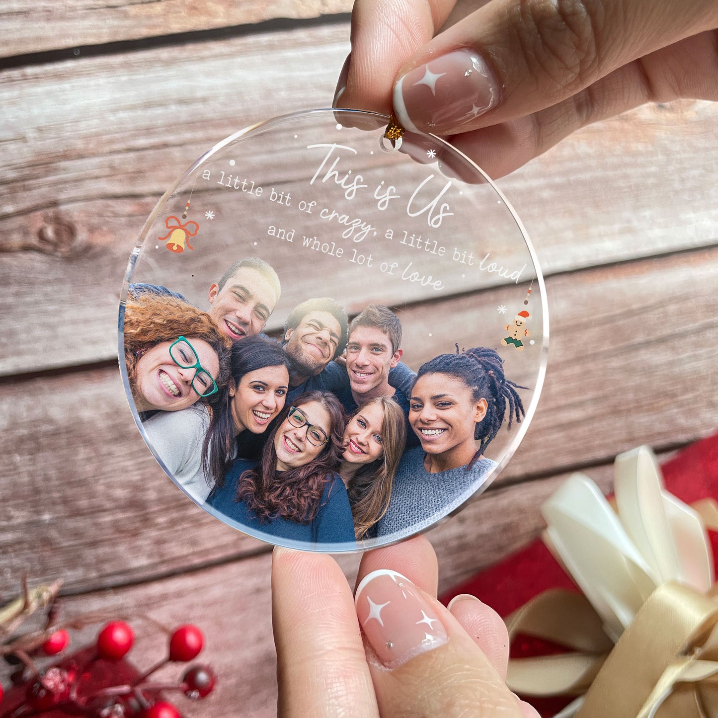 This Is Us A Little Bit Of Crazy - Personalized Acrylic Photo Ornament