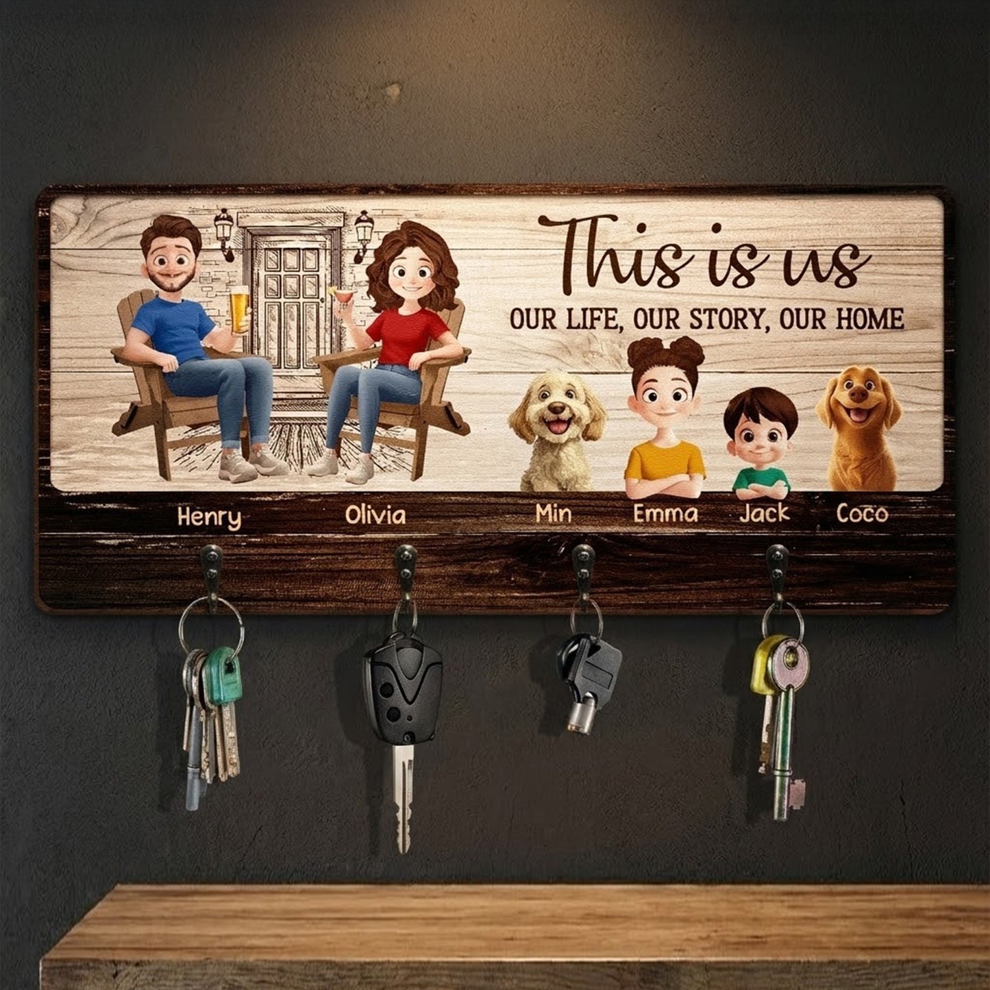 This Is Us Our Life Our Story Our Home - Personalized Key Holder