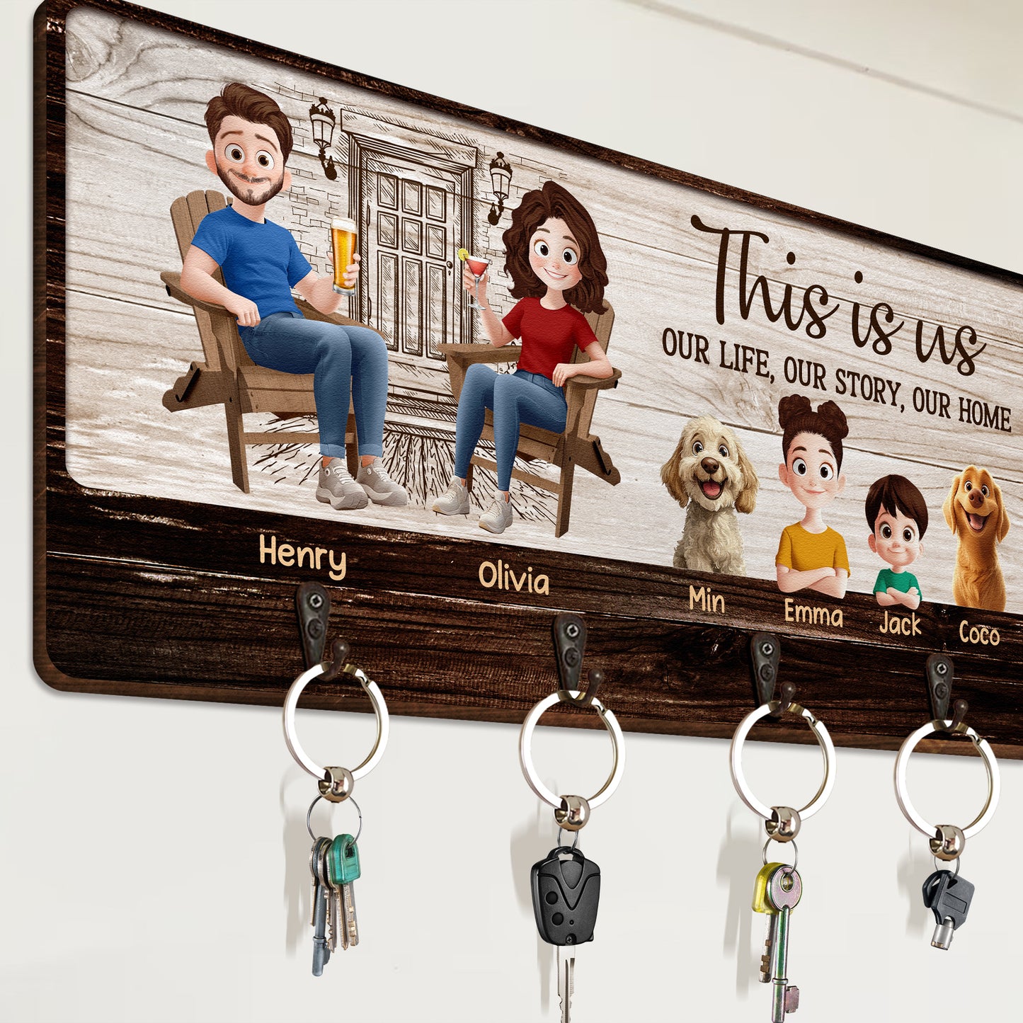 This Is Us Our Life Our Story Our Home - Personalized Key Holder