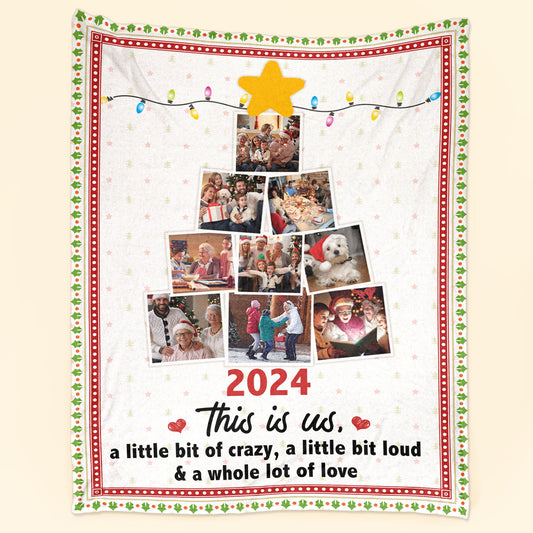 This Is Us Photo Family Christmas Tree - Personalized Photo Blanket