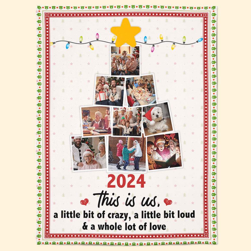 This Is Us Photo Family Christmas Tree - Personalized Photo Blanket