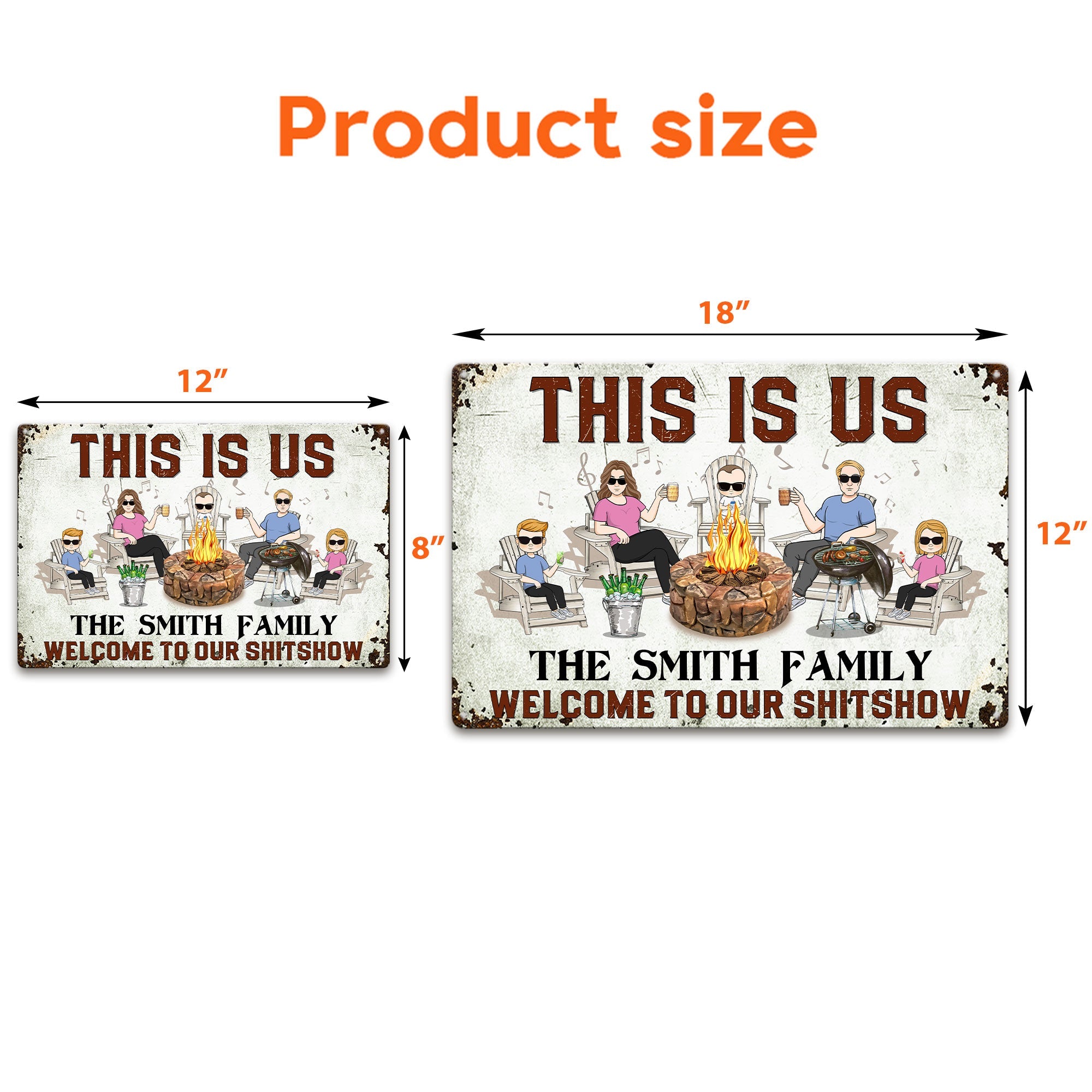 This Is Us Welcome To The Shit Show - Personalized Metal Sign