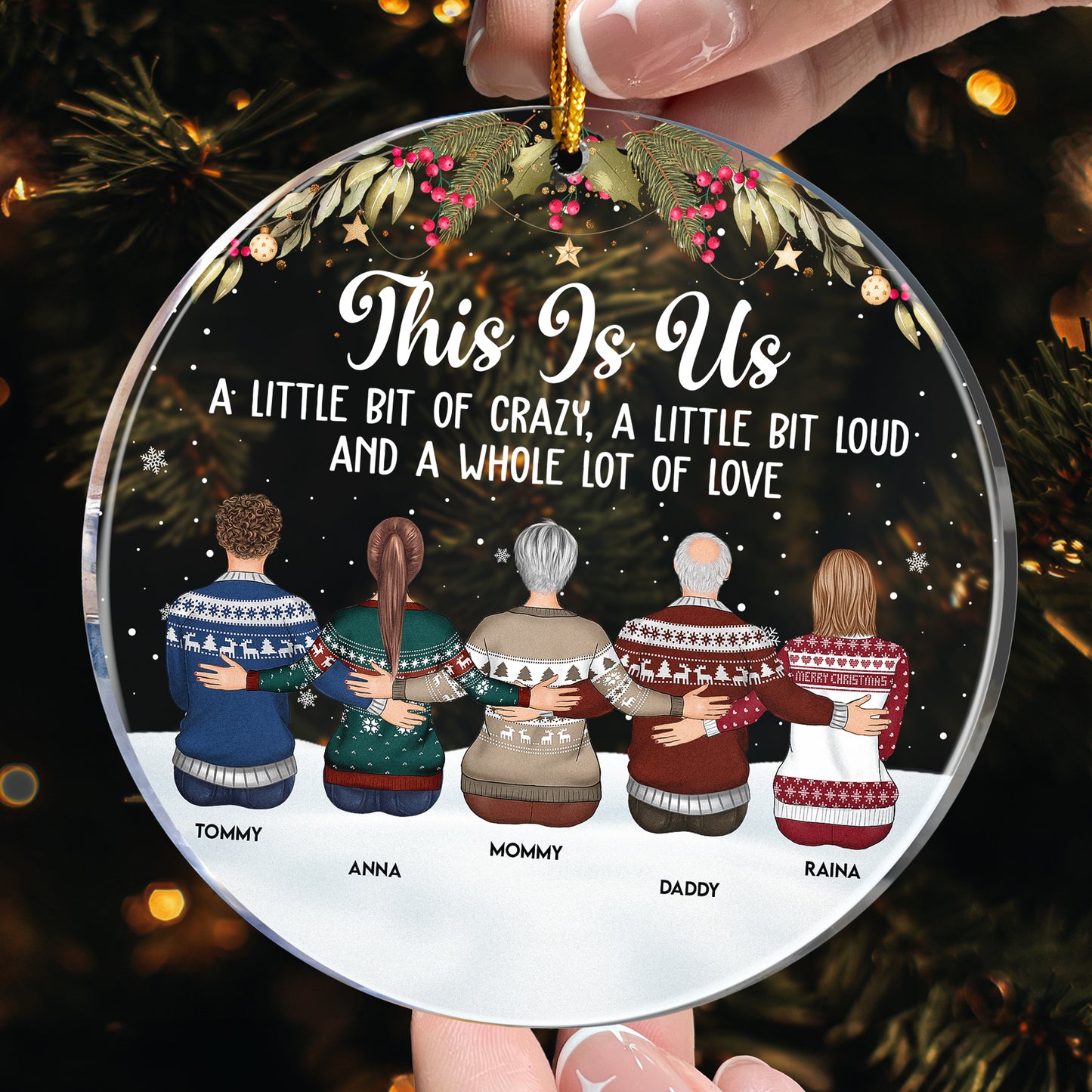 This Is Us, A Little Bit Of Crazy - Personalized Acrylic Ornament