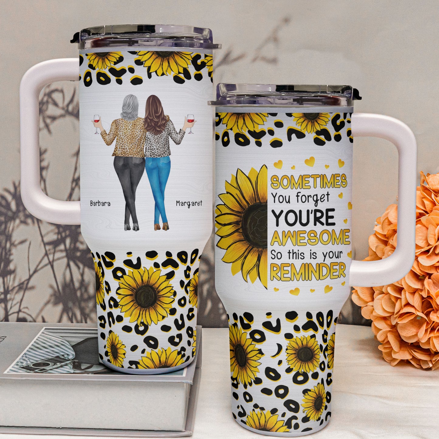 This Is Your Reminder Sunflower Mom Gift - Personalized 40oz Tumbler With Straw