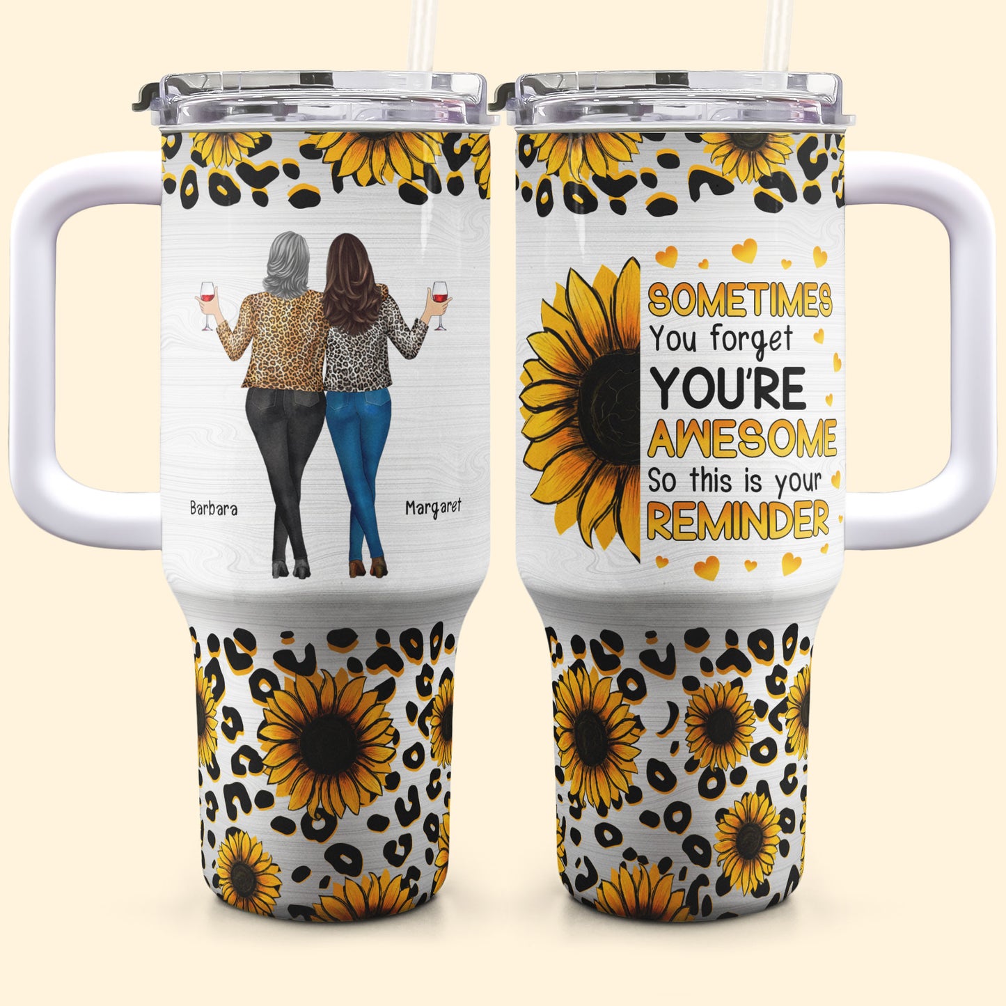 This Is Your Reminder Sunflower Mom Gift - Personalized 40oz Tumbler With Straw