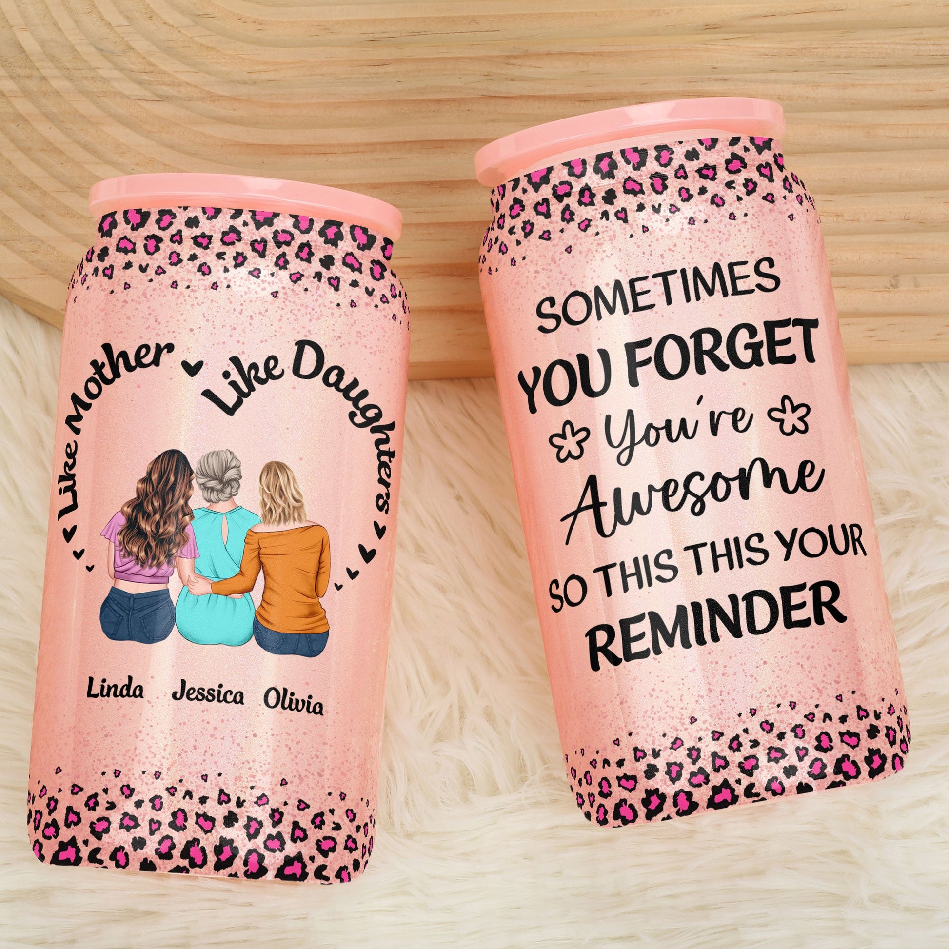 This Is Your Reminder That You're Awesome - Personalized Shimmer Glass Can