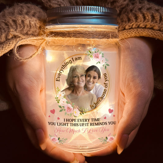 This Light Reminds You How Much I Love You - Perso alized Photo Mason Jar Light