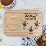 This Mommy Belongs To - Personalized Custom Engraved Wooden Tea & Biscuit Board