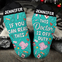 This Nurse Is Off Duty - Personalized Crew Socks