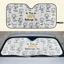 This Papa Belongs To - Personalized Car Sun Shade