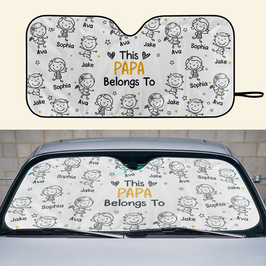 This Papa Belongs To - Personalized Car Sun Shade