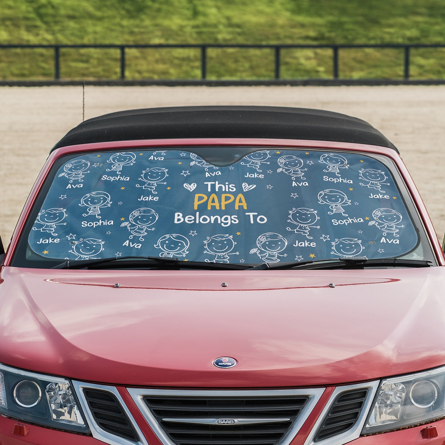 This Papa Belongs To - Personalized Car Sun Shade