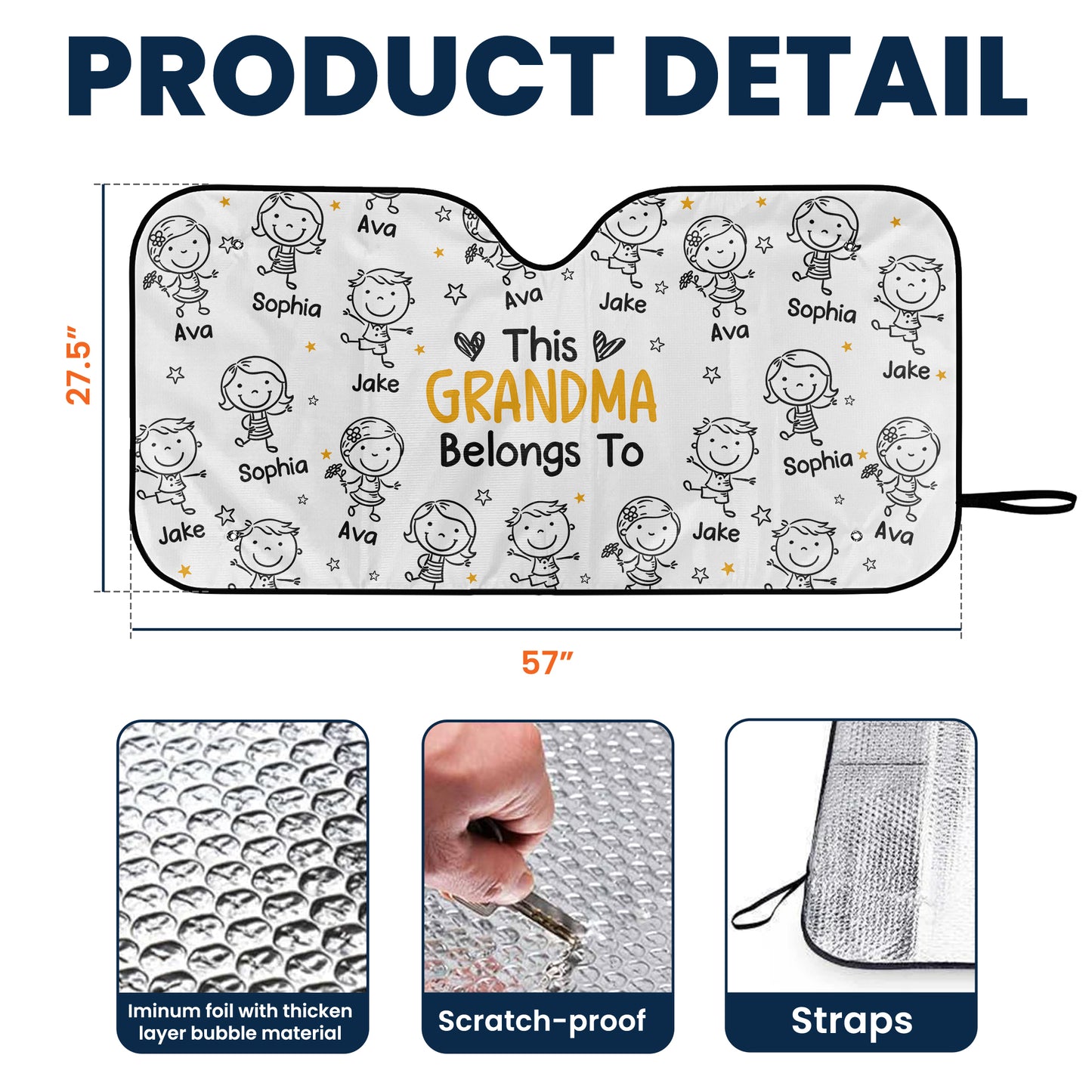 This Papa Belongs To - Personalized Car Sun Shade