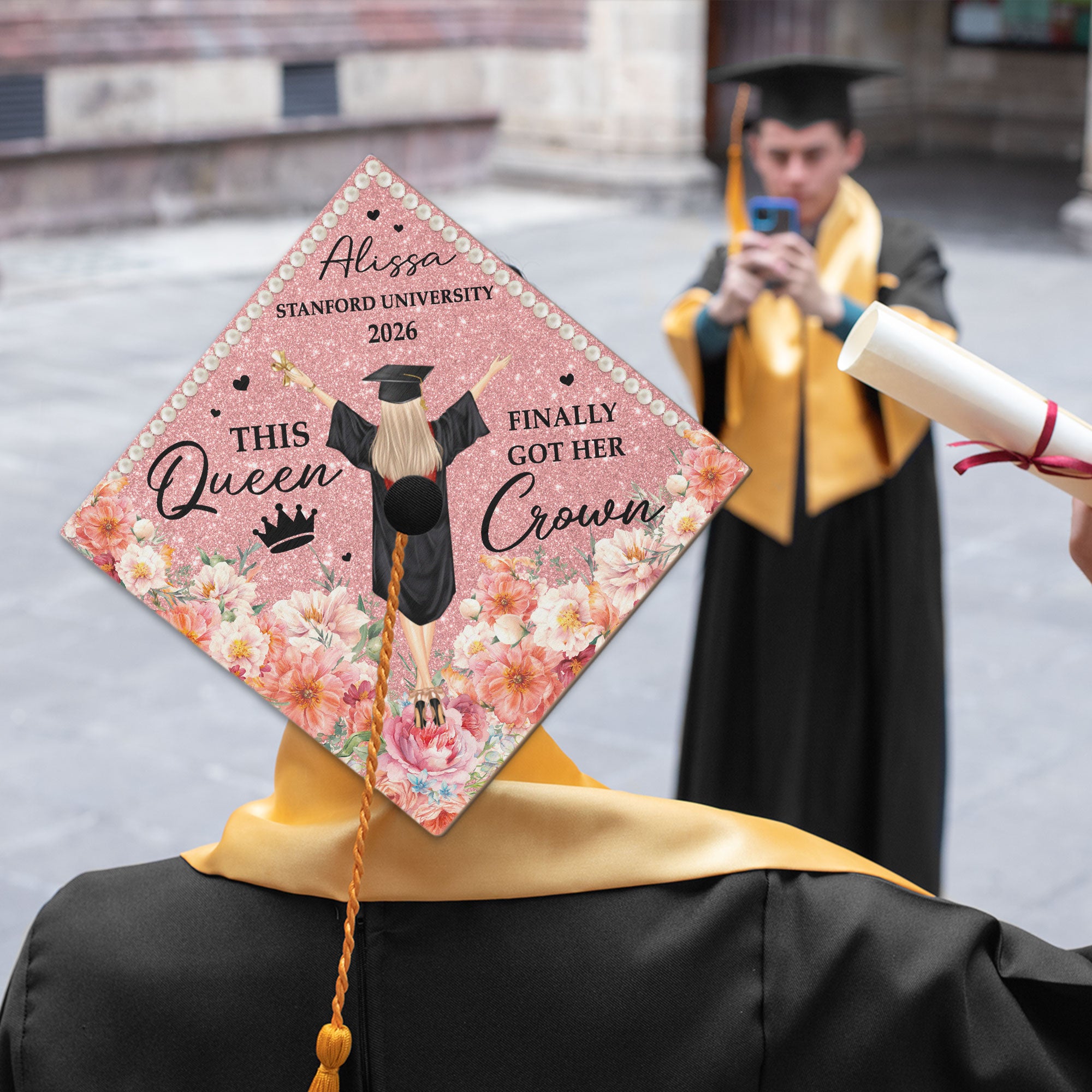 This Queen Finally Got Her Crown - Personalized Graduation Cap Topper
