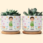 This Tree Grown By Me Gift For Kids - Personalized Ceramic Plant Pot With Tray