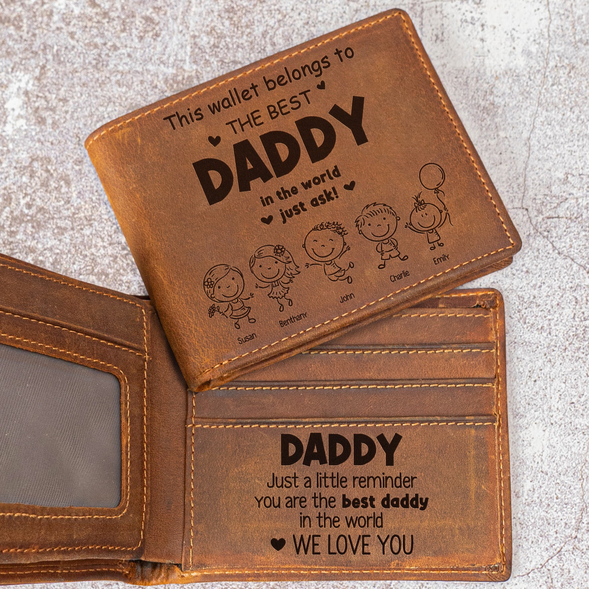 This Wallet Belongs To The Best Daddy, Papa - Personalized Leather Wallet