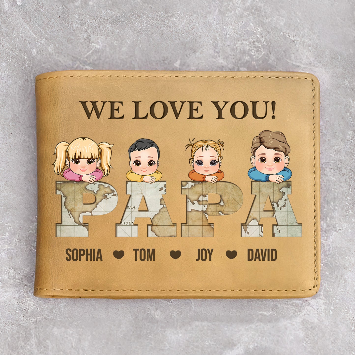 This Wallet Will Remind You How Much We Love You Papa - Personalized Leather Wallet