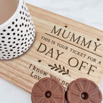 This Is Your Ticket - Custom Engraved Wooden Tea & Biscuit Board