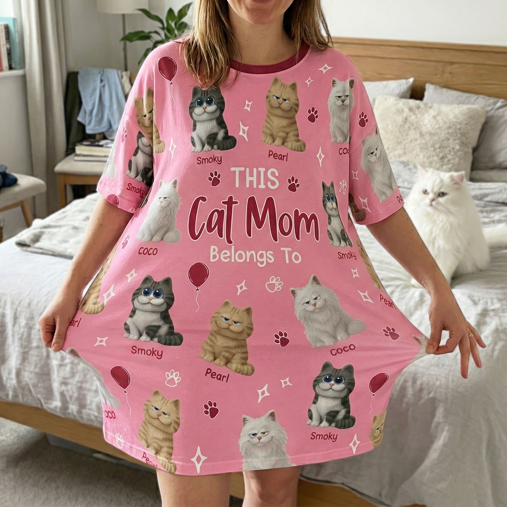 This-Cat-Mom-Belongs-To-Personalized-Sleep--Tee 1