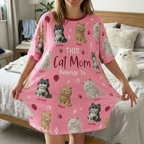 This-Cat-Mom-Belongs-To-Personalized-Sleep--Tee 1