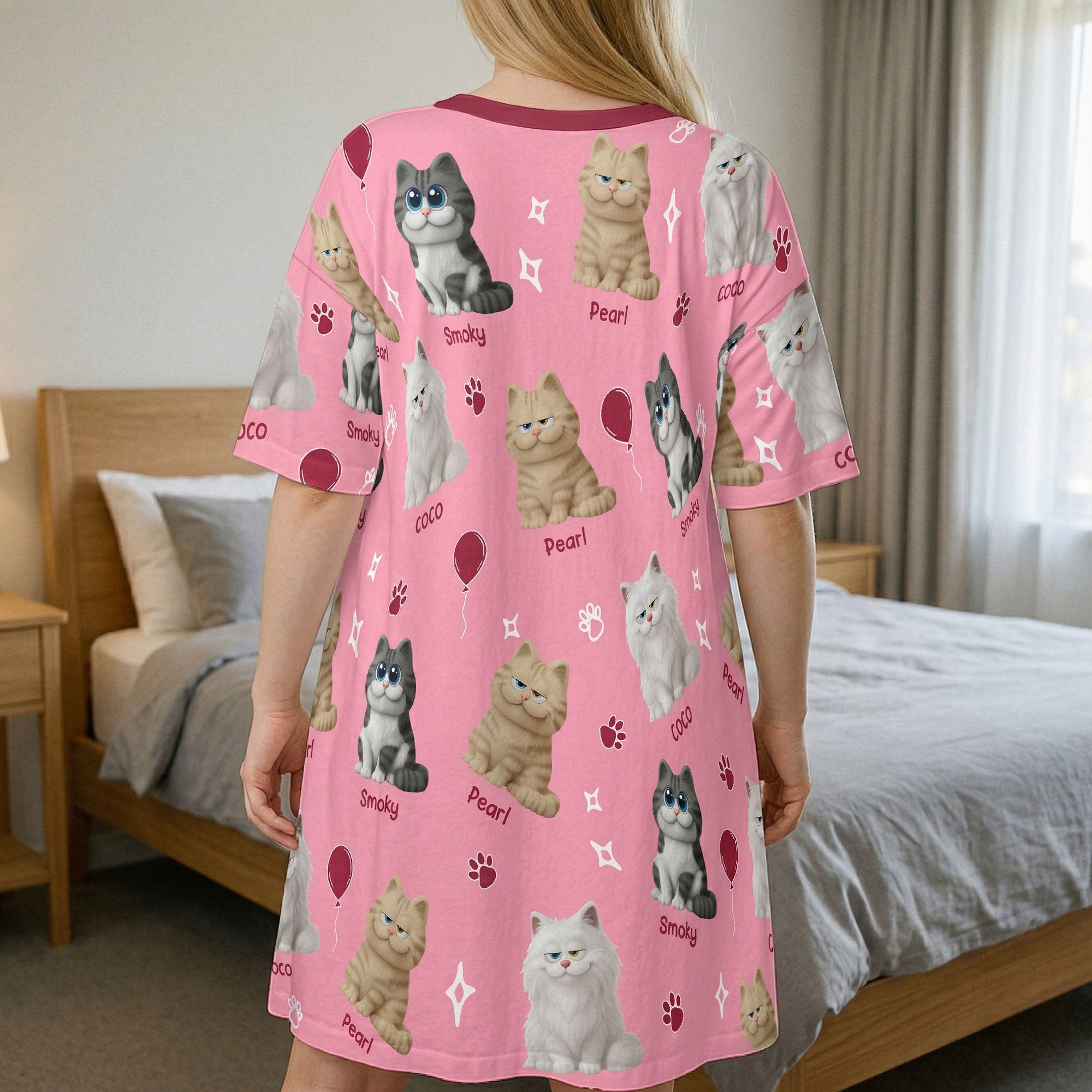 This-Cat-Mom-Belongs-To-Personalized-Sleep--Tee 2
