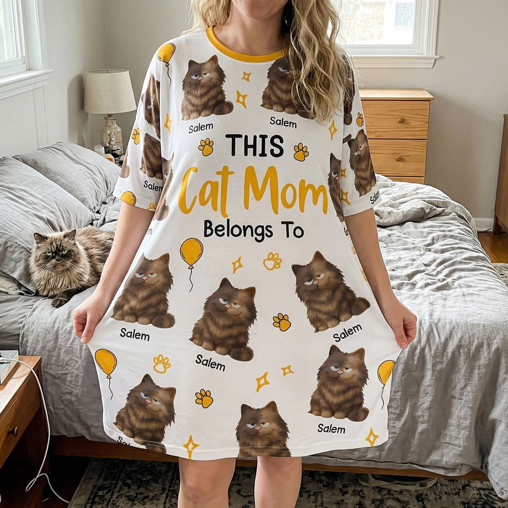 This-Cat-Mom-Belongs-To-Personalized-Sleep--Tee 4