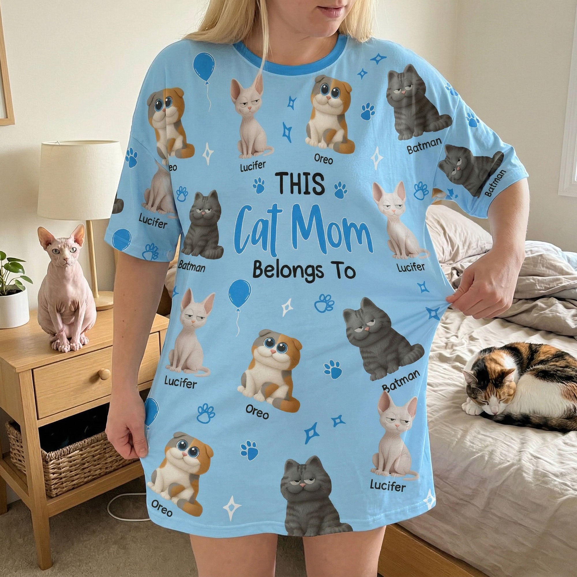 This-Cat-Mom-Belongs-To-Personalized-Sleep--Tee 5