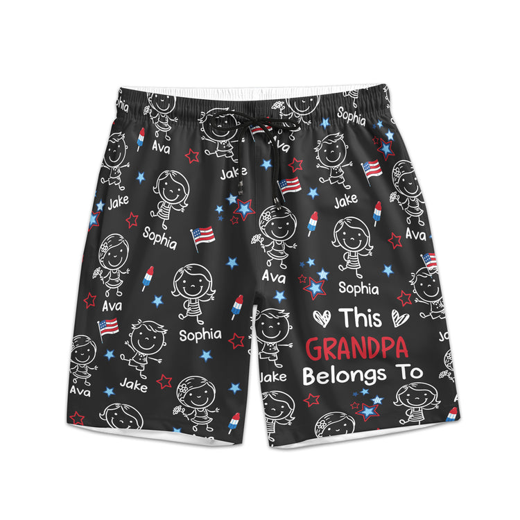 This-Daddy-Belongs-To-Independence-Doodle-Style-Personalized-Shorts-1