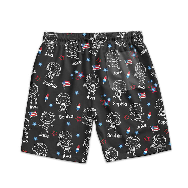 This-Daddy-Belongs-To-Independence-Doodle-Style-Personalized-Shorts-2