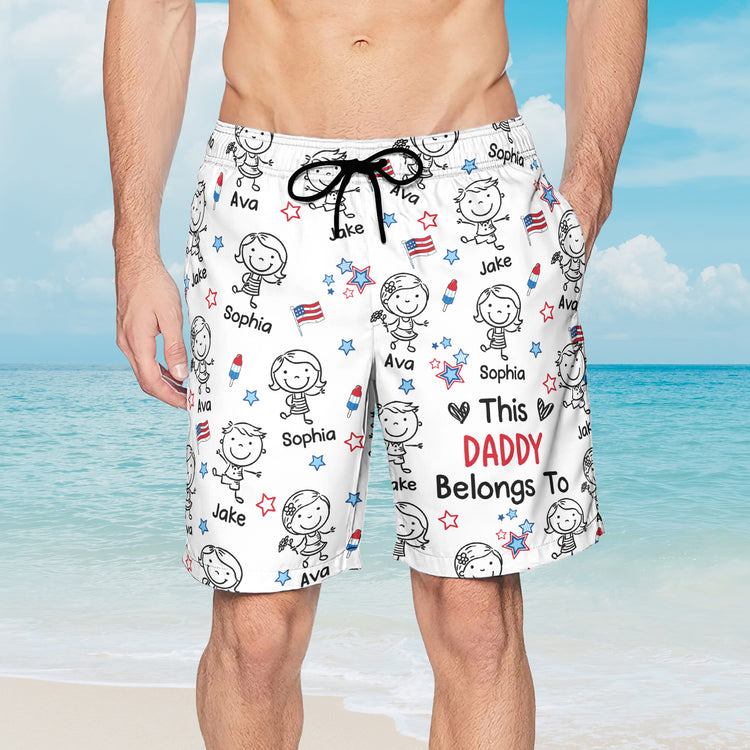 This-Daddy-Belongs-To-Independence-Doodle-Style-Personalized-Shorts-3